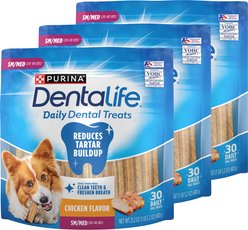 DentaLife Daily Oral Care Chicken Flavor Small/Medium Adult Dental Dog Treats, 90 count bundle