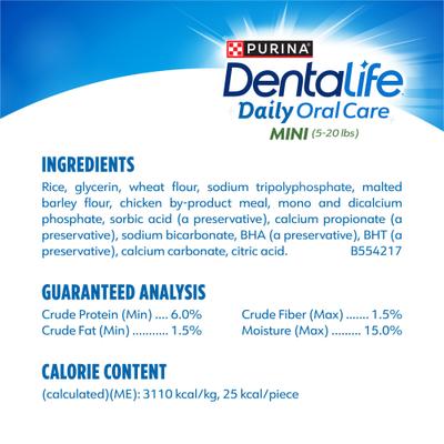Show full view: DentaLife Daily Oral Care Chicken Flavor Mini Dental Dog Treats, 135 count slide 7 of 10