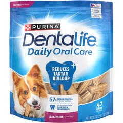 DentaLife Daily Oral Care Tartar Control Adult Small/Medium Breed Dental Dog Treats, 47 count