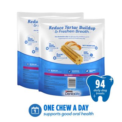 Show full view: DentaLife Daily Oral Care Chicken Flavor Small/Medium Adult Dental Dog Treats, 94 count pouch slide 3 of 11