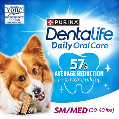 Show full view: DentaLife Daily Oral Care Chicken Flavor Small/Medium Adult Dental Dog Treats, 94 count pouch slide 4 of 11