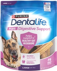 DentaLife Plus Digestive Support Chicken & Pumpkin Flavor Large Dental Dog Treats, 19 count (original)