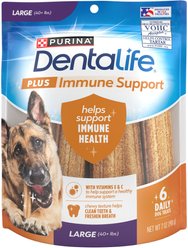 DentaLife Plus Immune Support Chicken, Apple & Blueberry Flavor Large Dog Dental Treats, 6 count