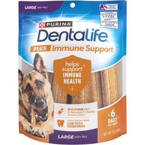 DentaLife Plus Immune Support Chicken, Apple & Blueberry Flavor Large Dog Dental Treats, 6 count