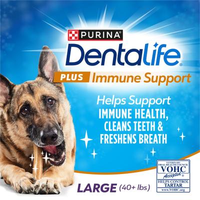 Show full view: DentaLife Plus Immune Support Chicken, Apple & Blueberry Flavor Large Dog Dental Treats, 6 count slide 4 of 10