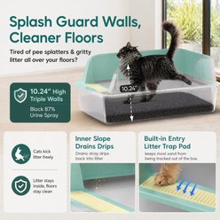 Der Vierbeiner Stainless Steel Cat Litter Box, Macaron Green, 23-in slide 2 of 9