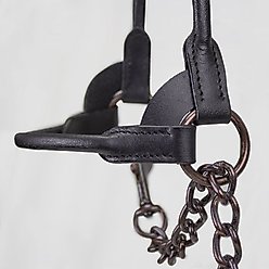 Derby Originals Bronze Beauty Premium Round Rolled Leather Cattle Show Halter & Chain Lead, Black, Large slide 2 of 3