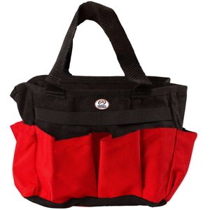 Derby Originals Canvas Durable Nylon Horse Grooming Tote Bag, Red/Black