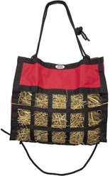 Derby Originals Drawstring Scratchless No Hardware Top Load Horse Hay Bag, Red/Black Trim