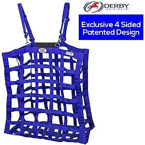 Derby Originals Easy-Feed Patented Four-Sided Slow Feed Horse Hay Bag, Red