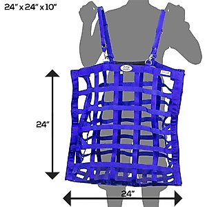 Derby Originals Easy-Feed Patented Four-Sided Slow Feed Horse Hay Bag, Royal Blue