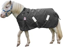 Derby Originals Extreme Elements Nordic-Tough 1200D Ripstop Waterproof Winter Heavyweight Mini Horse & Pony Turnout Blanket, Black with Black Trim, 64-in