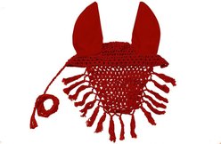 Derby Originals Horse Fly Veil & Ear Net, Full Horse, Red