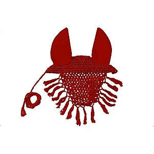 Derby Originals Horse Fly Veil & Ear Net, Full Horse, Red