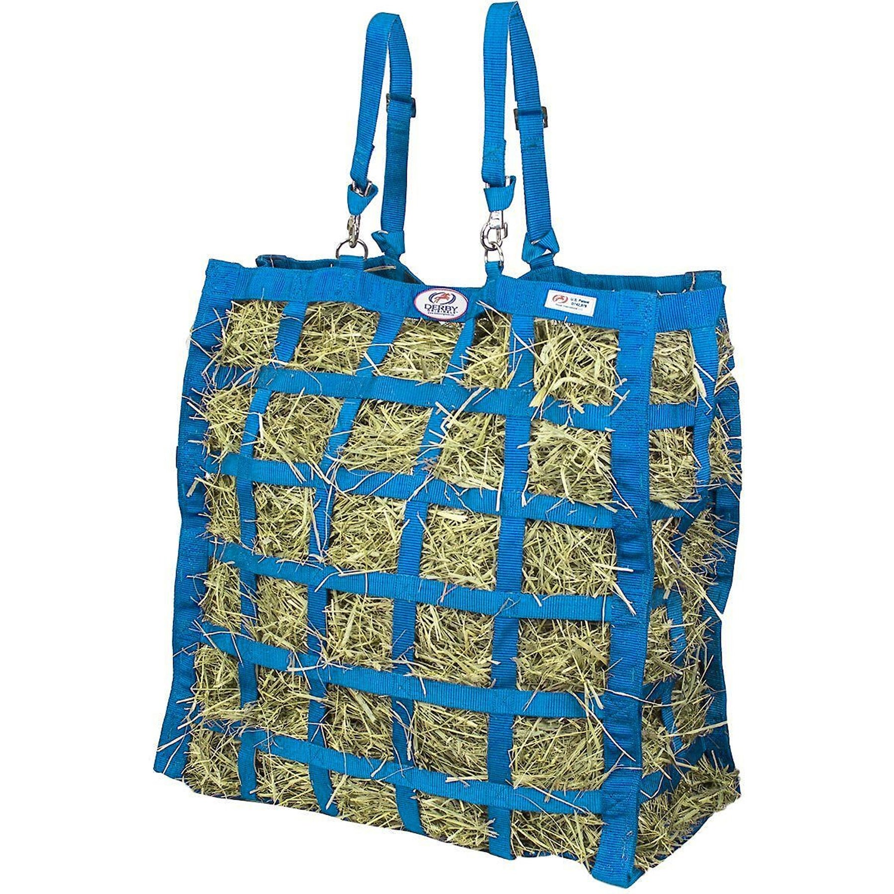 Derby Originals Paris Tack Easy Feed 4-Sided Slow Feed Horse Hay Bag, Petroleum Blue