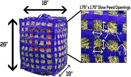 Show full view: Derby Originals Paris Tack Grazer 4-Sided 3/4 Bale Slow Feed Horse Hay Bale Bag, Hunter Green slide 4 of 4