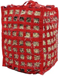 Derby Originals Paris Tack Grazer 4-Sided 3/4 Bale Slow Feed Horse Hay Bale Bag, Red