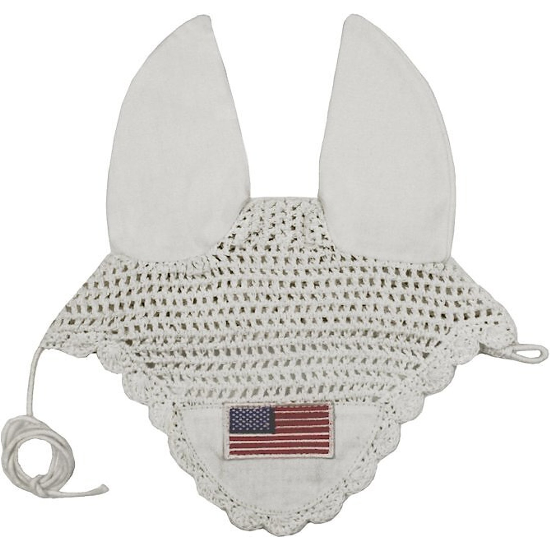 Derby Originals Paris Tack Patriotic Flag Crochet Horse Ear Net, Full Horse