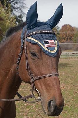 Show full view: Derby Originals Paris Tack Patriotic Flag Crochet Horse Ear Net, Full Horse slide 2 of 2