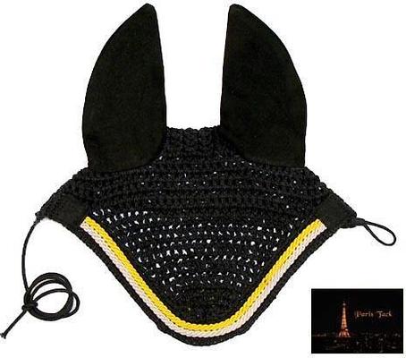 Show full view: Derby Originals Paris Tack Show Crochet Horse Fly Veil & Ear Net, Black, Full Horse slide 1 of 1