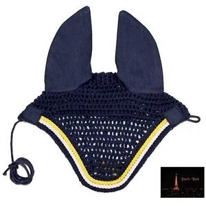 Derby Originals Paris Tack Premium Show Crochet Horse Fly Veil Bonnet with Crystal Brow & Soft Knit Ears