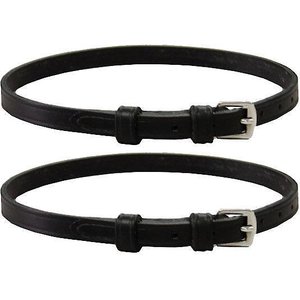 Derby Originals Premium English Leather Spur Straps with Keepers, Black, Kids, 3/8 x 14.5-in