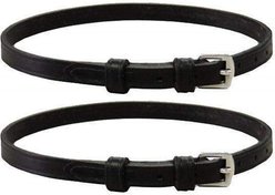 Derby Originals Premium English Leather Spur Straps with Keepers, Black, Ladies, 3/8 x 18-in