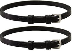 Derby Originals Premium English Leather Spur Straps with Keepers, Black, Mens, 3/8 x 20-in