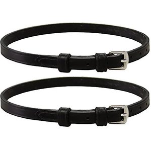 Derby Originals Premium English Leather Spur Straps with Keepers, Black, Mens, 3/8 x 20-in