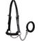 Show in main carousel: Derby Originals Premium Raised Padded Fancy Stitch Leather Cattle Show Halter & Chain Lead, Black, Small slide 1 of 4