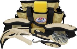 Derby Originals Premium Ringside 8-Piece Horse Grooming Kit, Tan with Chocolate