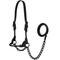 Show in main carousel: Derby Originals Premium Round Rolled Leather Cattle Show Halter & Chain Lead, Black, Medium slide 1 of 2