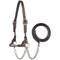 Show in main carousel: Derby Originals Premium Round Rolled Leather Cattle Show Halter & Chain Lead, Havana, Large (Cow) slide 1 of 3