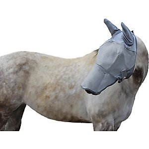 Derby Originals Reflective Horse Fly Mask with Ear & Nose Cover, Grey, Warmblood