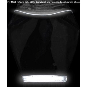 Derby Originals Reflective Horse Fly Mask with Ear & Nose Fringe, Black, Cob/Arab