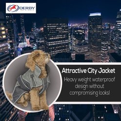 Derby Originals Reflective Parka 420D Waterproof Heavyweight Winter Dog Coat, Black/Charcoal, X-Large slide 2 of 4