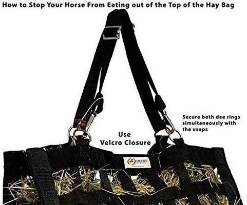 Show full view: Derby Originals Super-Tough Patented Four-Sided Slow Feed Horse Hay Bag, Petroleum Blue slide 2 of 5