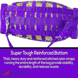Derby Originals Super-Tough Patented Four-Sided Slow Feed Horse Hay Bag, Red