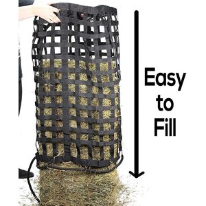 Derby Originals X-Large Go-Around Patented Four-Sided Slow Feed Horse Hay Bale Bag, Black
