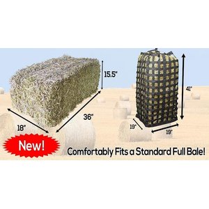 Derby Originals X-Large Go-Around Patented Four-Sided Slow Feed Horse Hay Bale Bag, Black