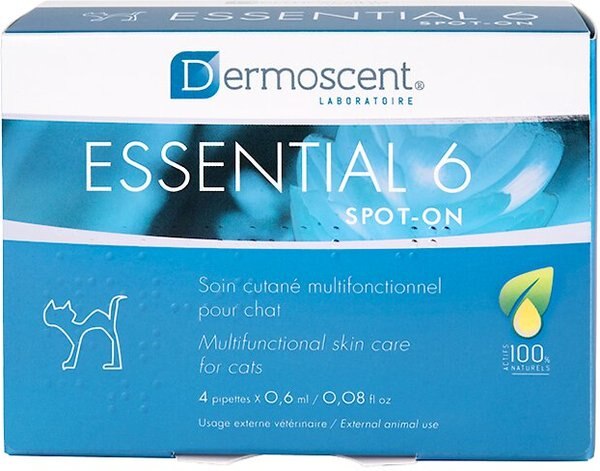 Dermoscent Essential 6 Spot-On Cat Skin Care Treatment, 4 count