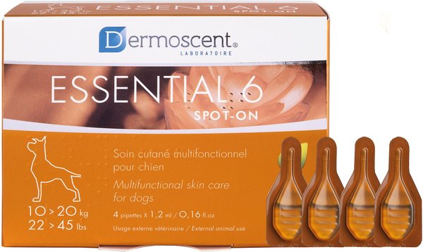 Show full view: Dermoscent Essential 6 Spot-On Medium Breed Dog Skin Care Treatment, 4 count slide 1 of 8