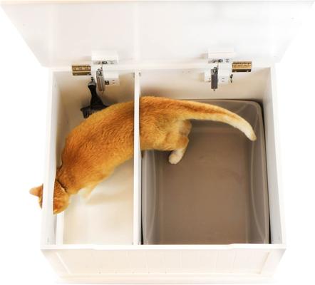 Show full view: Designer Pet Products Catbox Enclosure Litter Box, Jumbo, White slide 5 of 8