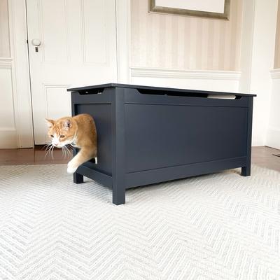 Show full view: Designer Pet Products Parker Designer Catbox Litter Box Enclosure, Charcoal Black slide 3 of 10