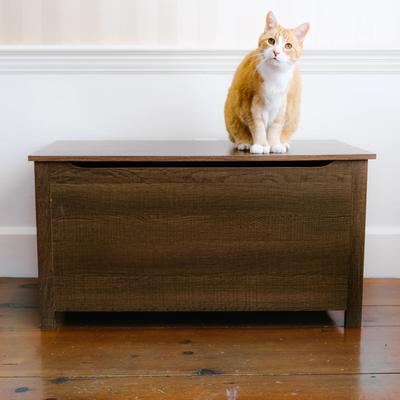 Show full view: Designer Pet Products Parker Designer Wood Catbox Furniture Litter Box Enclosure, 36-in, Light Brown slide 7 of 11