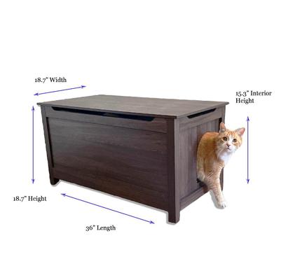 Show full view: Designer Pet Products Parker Designer Wood Catbox Furniture Litter Box Enclosure, 36-in, Light Brown slide 10 of 11