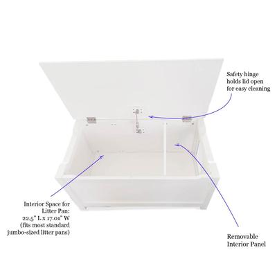 Show full view: Designer Pet Products Parker Designer Wood Catbox Furniture Litter Box Enclosure, 36-in, White slide 7 of 8