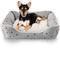 Show in main carousel: Details Microsuede Plush Cuddler Bolster Dog Bed, Gray slide 1 of 7