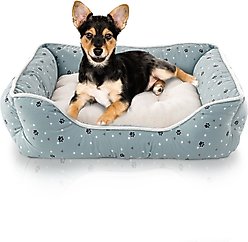 Details Microsuede Plush Cuddler Bolster Dog Bed, Sage