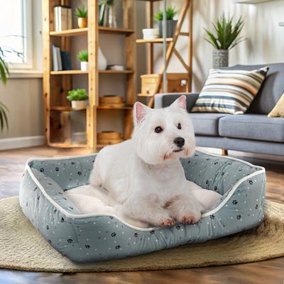 Show full view: Details Microsuede Plush Cuddler Bolster Dog Bed, Sage slide 6 of 9
